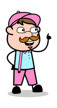 Hatırlama - Retro Delivery Man Satıcı Vektör İllüstrasyon