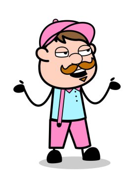 Cehalet - Retro Delivery Man Satıcı Vektör İllüstrasyon