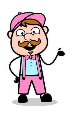 Sunum - Retro Delivery Man Satıcı Vektör İllüstrasyon