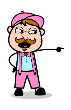 Azarlama Jesti - Retro Delivery Man Satıcı Vektör İllüstrasyon