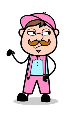 Tutum - Retro Delivery Man Satıcı Vektör İllüstrasyon