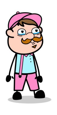 Duygusal - Retro Delivery Man Satıcı Vektör İllüstrasyon