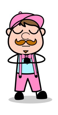 İstek - Retro Delivery Man Satıcı Vektör İllüstrasyon