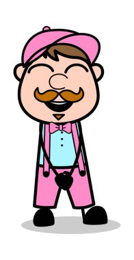 Laughter - Retro Delivery Man Vendor Vector Illustration