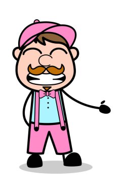 İğrenç - Retro Delivery Man Satıcı Vektör İllüstrasyon