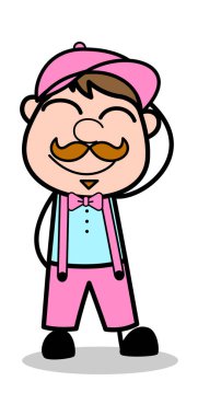 Duygu Utangaç - Retro Delivery Man Satıcı Vektör İllüstrasyon