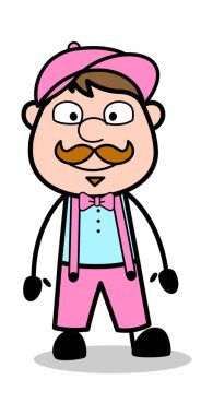 Umutlu - Retro Delivery Man Satıcı Vektör İllüstrasyon