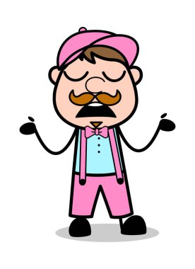 Habersiz - Retro Delivery Man Satıcı Vektör İllüstrasyon