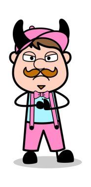 Evil - Retro Delivery Man Satıcı Vektör İllüstrasyon