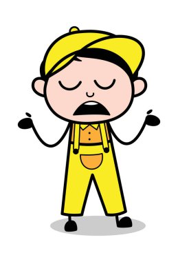 Bilinmeyen - Retro Tamirci Karikatür İşçi Vektör İllüstrasyon