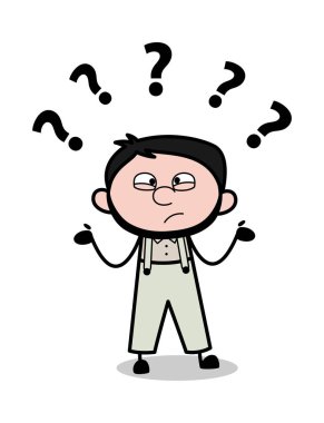 Karışık İfade - Retro Tamirci Karikatür İşçi Silist Illu