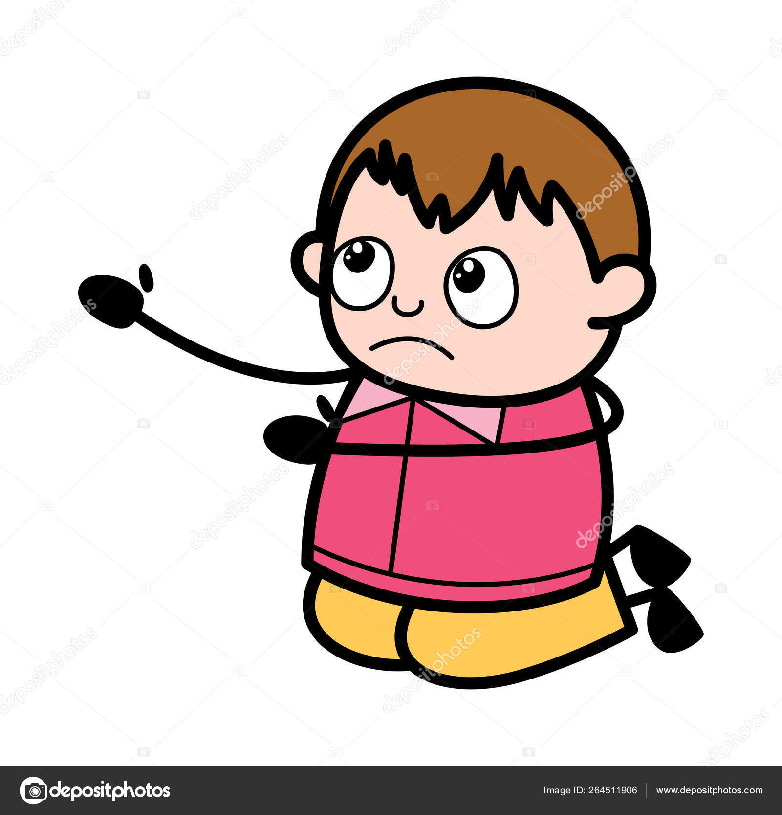 Begging on Knee - Teenager Cartoon Fat Boy Vector Illustration Stock Vector  Image by ©lineartist #264511906