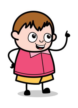 Konuşurken Hatırlatma - Genç Karikatür Fat Boy Vektör Illust