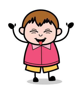 Alay Stil - Genç Karikatür Fat Boy Vektör İllüstrasyon