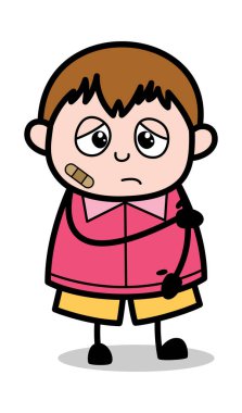 Hurt - Genç Karikatür Fat Boy Vektör İllüstrasyon