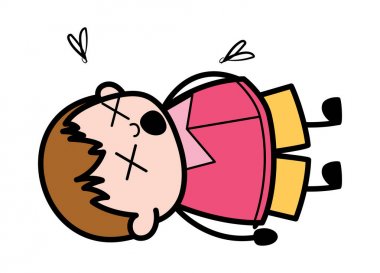 Dead Person - Genç Karikatür Fat Boy Vektör İllüstrasyon