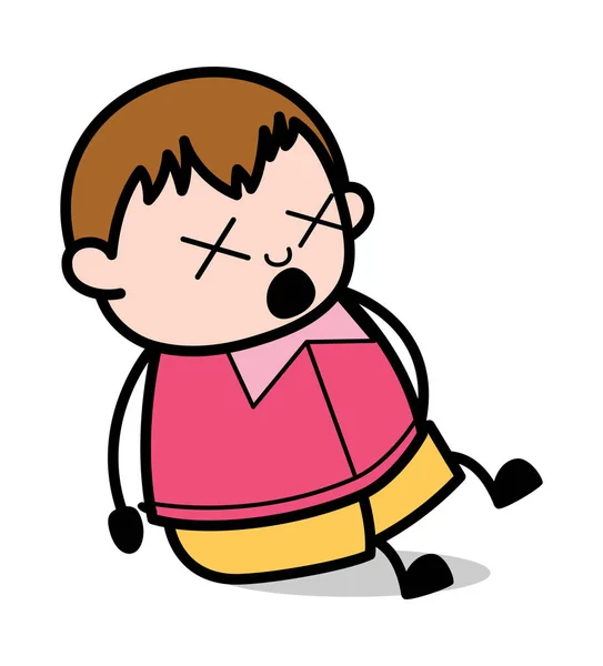 Gritando de dolor - Teenager Cartoon Fat Boy Vector Illustration — Archivo Imágenes Vectoriales