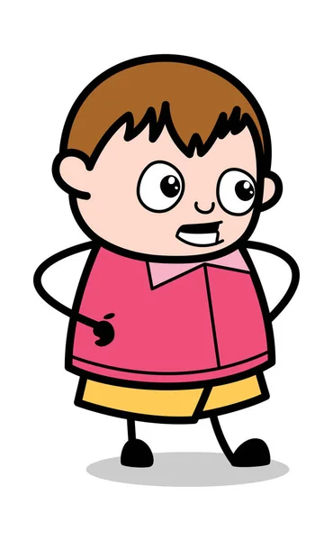 Talande stil-tonåring tecknad fet pojke vektor illustration — Stock vektor