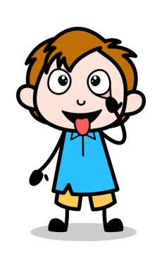 Alay - Okul Boy Karikatür Karakter Vektör İllüstrasyon