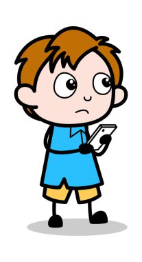 Yazmadan Önce Düşünme - School Boy Cartoon Character Vector Ill