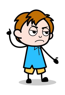 Konuşma Verme - Okul Boy Çizgi Film Karakter Vektör İllüstrasyon