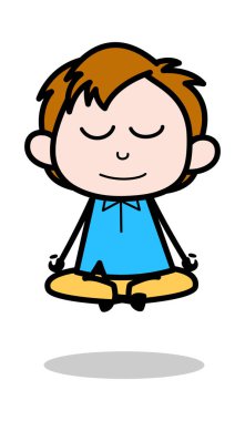 Vücut Excercise - Okul Boy Karikatür Karakter Vektör Illustratio