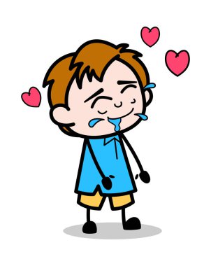 Lover - Okul Boy Karikatür Karakter Vektör İllüstrasyon