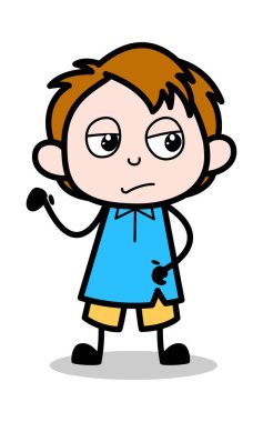 Talking Attitude - School Boy Cartoon Character Vector Illustrat