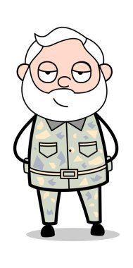 Albay Subay - Sevimli Ordu Adam Karikatür Soldier Vector Illustrat
