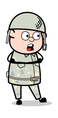 Meraklı İfade - Sevimli Asker Çizgi Filmi Asker İllu