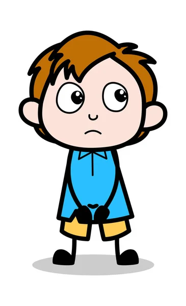 Inocente - Niño de la escuela de dibujos animados personaje Vector Ilustración — Vector de stock