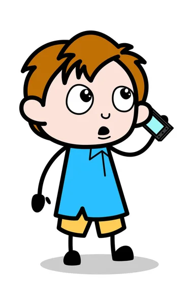 Comunicación - Ilustración del personaje de dibujos animados del niño escolar — Vector de stock