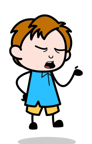 说话时手势 - 学校男孩卡通人物向量 — 图库矢量图片
