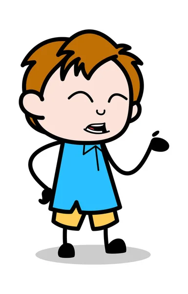 Conversación - Ilustración del personaje de dibujos animados de School Boy — Archivo Imágenes Vectoriales