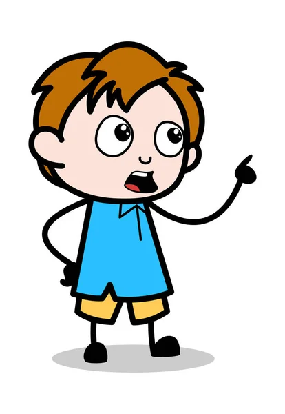 Recordando - Ilustración del personaje de dibujos animados del niño escolar Vector — Archivo Imágenes Vectoriales