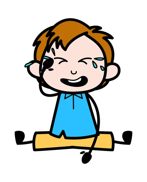 Baby Cry - School Boy Cartoon Character Vector Illustration — Stock Vector
