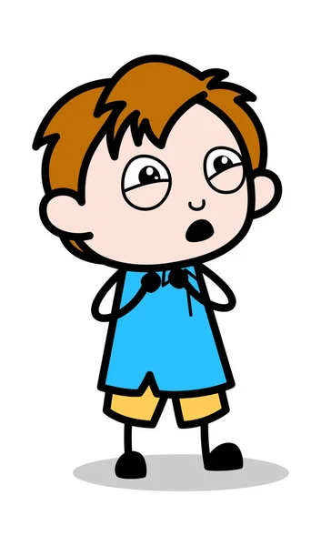 Requesting - School Boy Cartoon Character Vector Illustration — Stock Vector