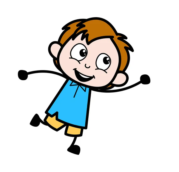 Playing Kid - School Boy Cartoon Character Vector Illustration — Stock Vector