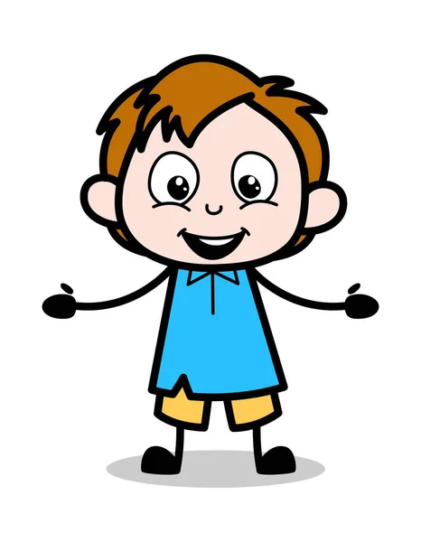 Überrascht - Schuljunge Zeichentrickfigur Vektor-Illustration — Stockvektor