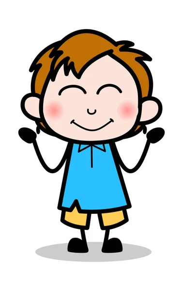 Blushing - School Boy Cartoon Character Vector Illustration — Stock Vector