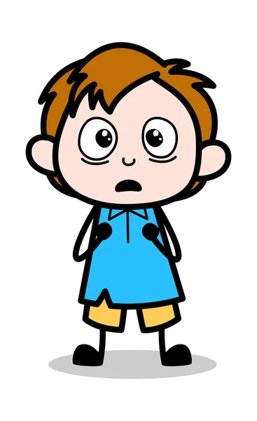 Horrorizado - Ilustración del personaje de dibujos animados de School Boy — Vector de stock