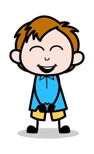 Very Happy - School Boy Cartoon Character Vector Illustration — Stock Vector