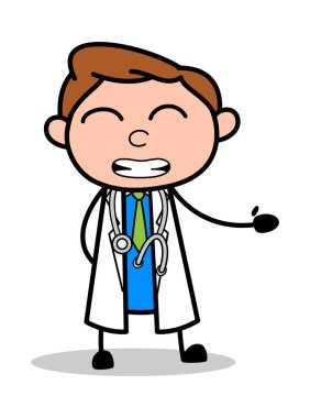 Konuşma Sırasında Gülmek - Profesyonel Karikatür Doktor Vektör 