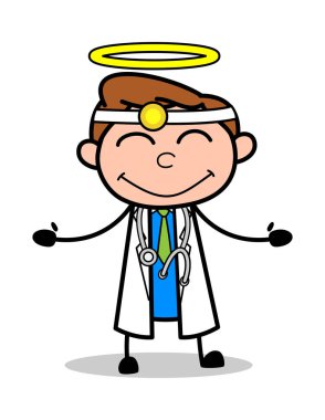 Duygu Glad - Profesyonel Karikatür Doktor Vektör İllüstrasyon