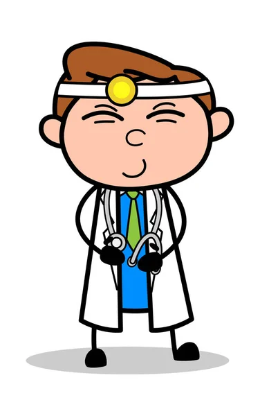 Giggle - Professional Cartoon Doctor Vector Illustration — Stock Vector