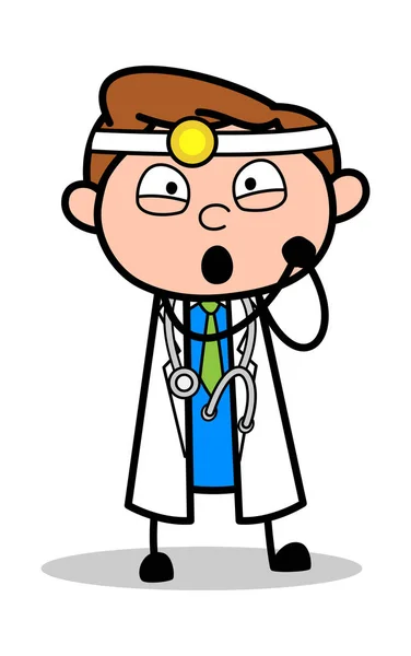 Preciosa expresión - Profesional de dibujos animados Doctor Vector Illustrat — Archivo Imágenes Vectoriales