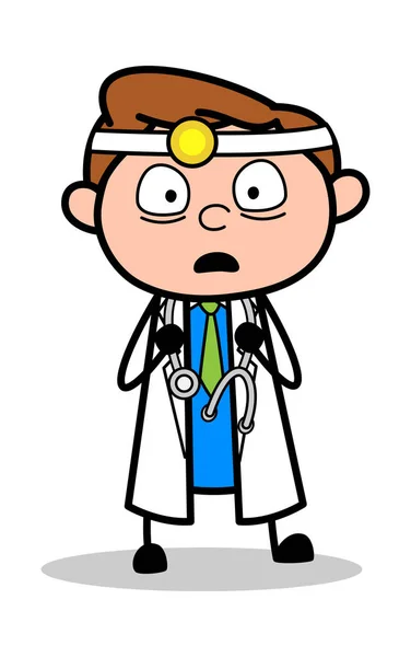 Wonder Expression - Profesjonalne Cartoon Doctor wektor Illustrat — Wektor stockowy