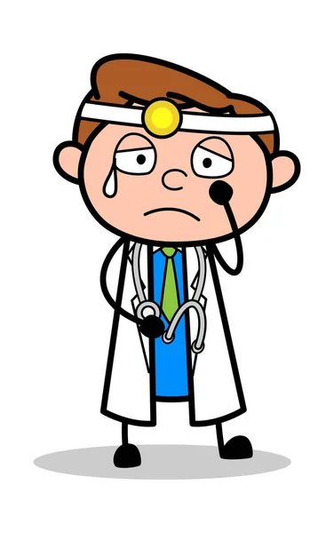 Emotionele expressie-professionele cartoon Doctor vector illust — Stockvector