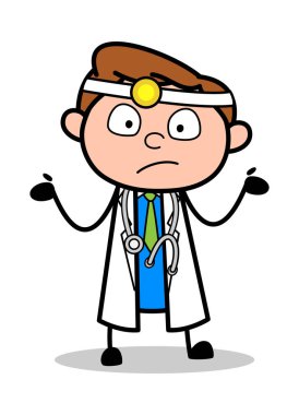 Cahil - Profesyonel Karikatür Doktor Vektör İllüstrasyon