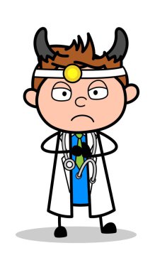 Bad Devil - Profesyonel Karikatür Doktor Vektör İllüstrasyon